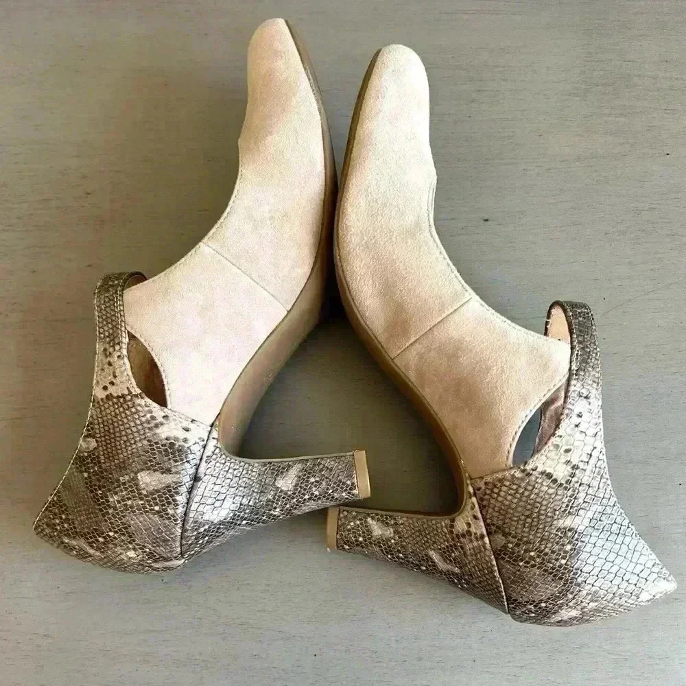Giani Bernini Velmah Heels10 Tan Snake Print Memory Foam Neutral Dressy Pumps